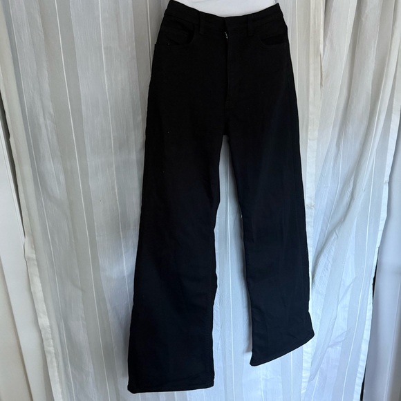 COS Black Flare Pants Women’s Size 25 Tailored Wide Leg High Waist Minimalist - Picture 3 of 16